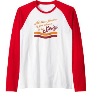 image:imageMaruchan Choose To Be Spicy Humor Raglan Baseball TeeRedWhite