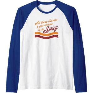 image:imageMaruchan Choose To Be Spicy Humor Raglan Baseball TeeRoyal BlueWhite