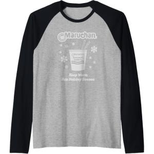 image:imageMaruchan Christmas Instant Lunch Keep Warm Holiday Season Raglan Baseball TeeBlackAthletic Heather