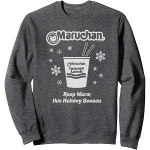 image:imageMaruchan Christmas Instant Lunch Keep Warm Holiday Season SweatshirtDark Heather Grey