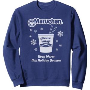 image:imageMaruchan Christmas Instant Lunch Keep Warm Holiday Season SweatshirtNavy Blue