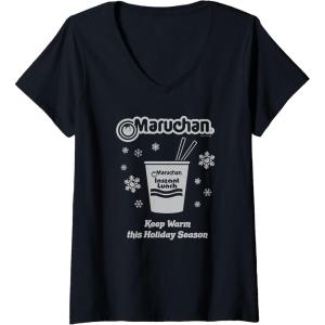 image:imageMaruchan Christmas Instant Lunch Keep Warm Holiday Season VNeck TShirtBlack
