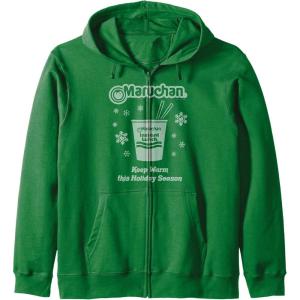 image:imageMaruchan Christmas Instant Lunch Keep Warm Holiday Season Zip HoodieDark Green