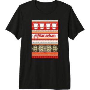 image:imageMaruchan Christmas Instant Lunch Ugly Sweater Style Premium TriBlend TShirtBlack