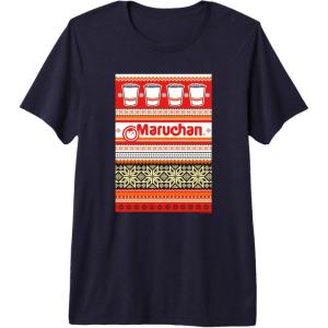 image:imageMaruchan Christmas Instant Lunch Ugly Sweater Style Premium TriBlend TShirtNavy Blue