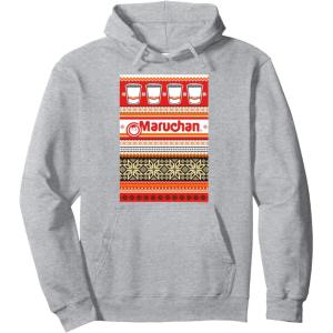 image:imageMaruchan Christmas Instant Lunch Ugly Sweater Style Pullover HoodieHeather Grey