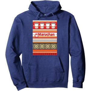 image:imageMaruchan Christmas Instant Lunch Ugly Sweater Style Pullover HoodieNavy Blue
