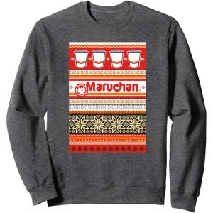 image:imageMaruchan Christmas Instant Lunch Ugly Sweater Style SweatshirtDark Heather Grey