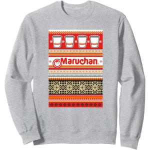 image:imageMaruchan Christmas Instant Lunch Ugly Sweater Style SweatshirtHeather Grey