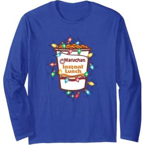 image:imageMaruchan Christmas Lights Holiday Season Reman Cup Logo Long Sleeve TShirtRoyal Blue