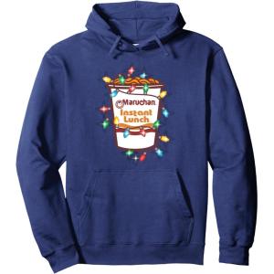 image:imageMaruchan Christmas Lights Holiday Season Reman Cup Logo Pullover HoodieNavy Blue