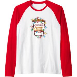 image:imageMaruchan Christmas Lights Holiday Season Reman Cup Logo Raglan Baseball TeeRedWhite