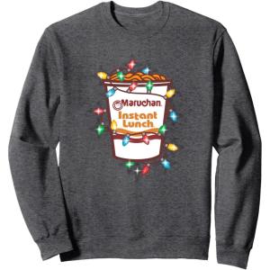 image:imageMaruchan Christmas Lights Holiday Season Reman Cup Logo SweatshirtDark Heather Grey