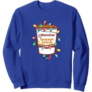 image:imageMaruchan Christmas Lights Holiday Season Reman Cup Logo SweatshirtRoyal Blue