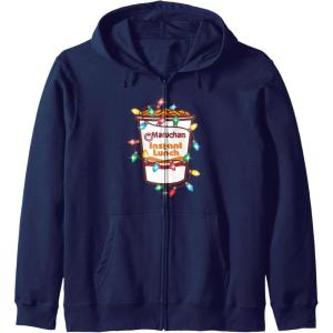 image:imageMaruchan Christmas Lights Holiday Season Reman Cup Logo Zip HoodieNavy Blue