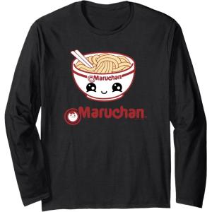 image:imageMaruchan Cute Noodle Bowl Face Logo Long Sleeve TShirtBlack