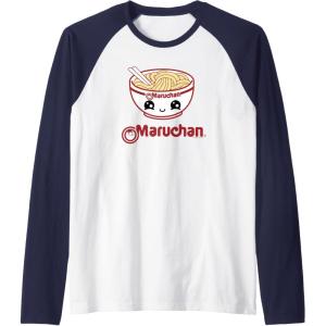 image:imageMaruchan Cute Noodle Bowl Face Logo Raglan Baseball TeeNavy BlueWhite