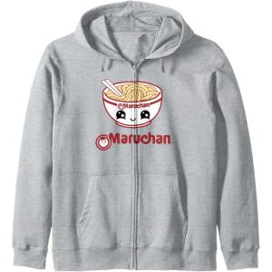 image:imageMaruchan Cute Noodle Bowl Face Logo Zip HoodieHeather Grey