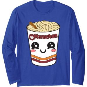 image:imageMaruchan Cute Ramen Noodle Cup Face Long Sleeve TShirtRoyal Blue