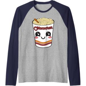 image:imageMaruchan Cute Ramen Noodle Cup Face Raglan Baseball TeeNavy BlueAthletic Heather