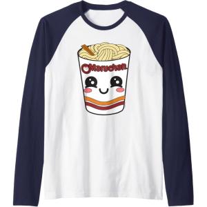 image:imageMaruchan Cute Ramen Noodle Cup Face Raglan Baseball TeeNavy BlueWhite
