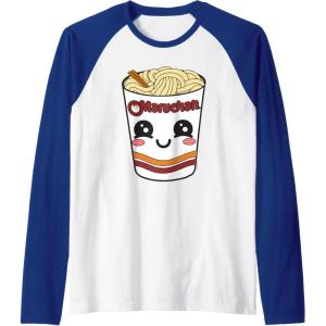 image:imageMaruchan Cute Ramen Noodle Cup Face Raglan Baseball TeeRoyal BlueWhite