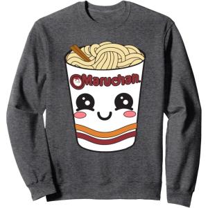 image:imageMaruchan Cute Ramen Noodle Cup Face SweatshirtDark Heather Grey