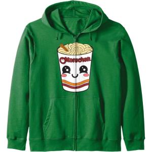 image:imageMaruchan Cute Ramen Noodle Cup Face Zip HoodieDark Green