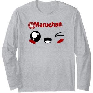 image:imageMaruchan Cute Winking Happy Face Long Sleeve TShirtHeather Grey