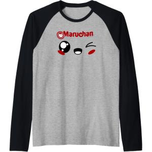 image:imageMaruchan Cute Winking Happy Face Raglan Baseball TeeBlackAthletic Heather