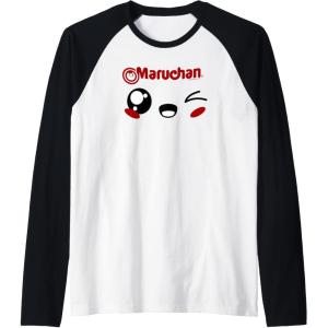 image:imageMaruchan Cute Winking Happy Face Raglan Baseball TeeBlackWhite