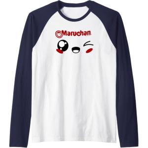 image:imageMaruchan Cute Winking Happy Face Raglan Baseball TeeNavy BlueWhite