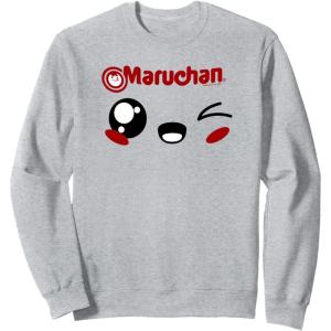 image:imageMaruchan Cute Winking Happy Face SweatshirtHeather Grey