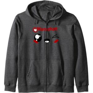 image:imageMaruchan Cute Winking Happy Face Zip HoodieDark Heather Grey