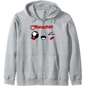 image:imageMaruchan Cute Winking Happy Face Zip HoodieHeather Grey