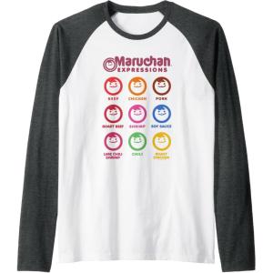 image:imageMaruchan Expressions Multiple Flavors amp Colors Collage Raglan Baseball TeeDark Heather GreyWhite