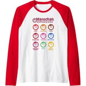 image:imageMaruchan Expressions Multiple Flavors amp Colors Collage Raglan Baseball TeeRedWhite