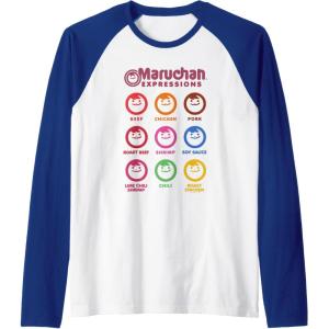image:imageMaruchan Expressions Multiple Flavors amp Colors Collage Raglan Baseball TeeRoyal BlueWhite