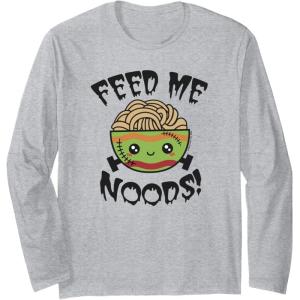 image:imageMaruchan Feed Me Noods Halloween Frankenstein Bowl Long Sleeve TShirtHeather Grey