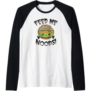 image:imageMaruchan Feed Me Noods Halloween Frankenstein Bowl Raglan Baseball TeeBlackWhite