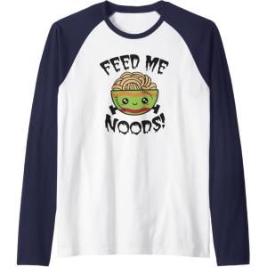 image:imageMaruchan Feed Me Noods Halloween Frankenstein Bowl Raglan Baseball TeeNavy BlueWhite