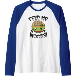 image:imageMaruchan Feed Me Noods Halloween Frankenstein Bowl Raglan Baseball TeeRoyal BlueWhite