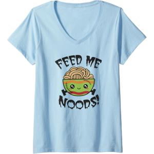 image:imageMaruchan Feed Me Noods Halloween Frankenstein Bowl VNeck TShirtBaby Blue