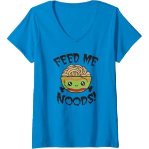 image:imageMaruchan Feed Me Noods Halloween Frankenstein Bowl VNeck TShirtSapphire Blue