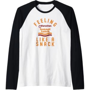 image:imageMaruchan Feeling Like A Ramen Snack Instant Lunch Logo Raglan Baseball TeeBlackWhite