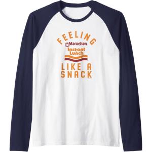 image:imageMaruchan Feeling Like A Ramen Snack Instant Lunch Logo Raglan Baseball TeeNavy BlueWhite