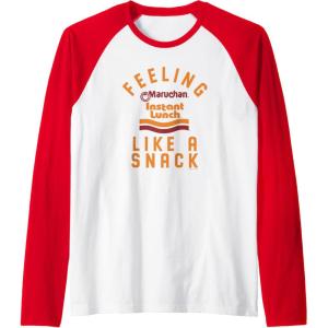 image:imageMaruchan Feeling Like A Ramen Snack Instant Lunch Logo Raglan Baseball TeeRedWhite