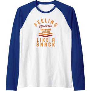 image:imageMaruchan Feeling Like A Ramen Snack Instant Lunch Logo Raglan Baseball TeeRoyal BlueWhite