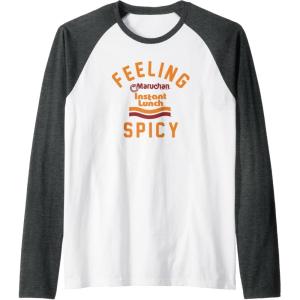image:imageMaruchan Feeling Spicy Instant Lunch Logo Raglan Baseball TeeDark Heather GreyWhite