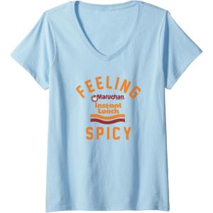 image:imageMaruchan Feeling Spicy Instant Lunch Logo VNeck TShirtBaby Blue